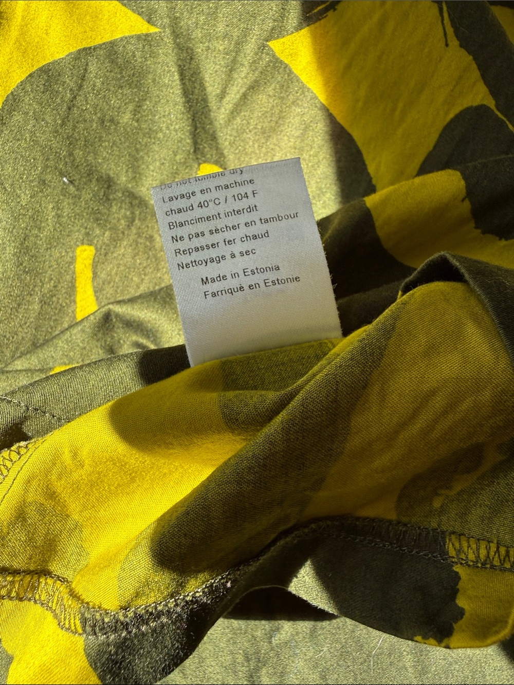 BOGO Marimekko for Anthropologie Olive and Lime Green Abstract Print Mini Skirt - Picture 7 of 7